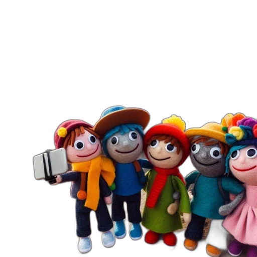staff, hat, robot, 3d render transparent PNG cut-out