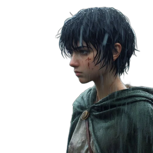 face, weapon, jacket, concept art transparent PNG cut-out