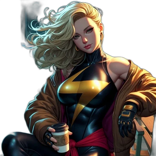 comic book art, concept art, fantasy art, cyberpunk transparent PNG cut-out