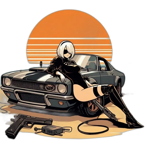 car, weapon, robot, jacket transparent PNG cut-out