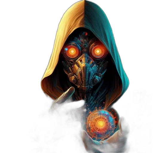 mask, robot, face, jacket transparent PNG cut-out