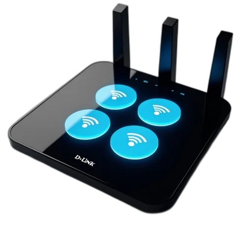 black, wireless, router, glossy transparent PNG cut-out