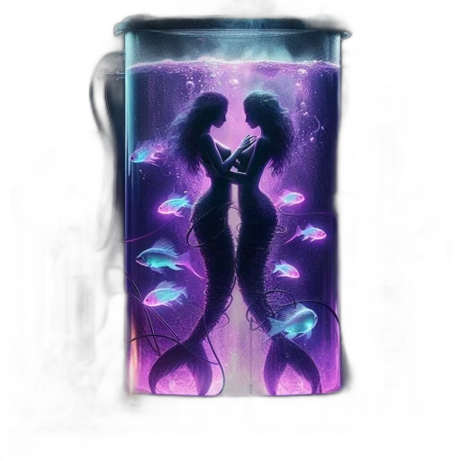 bottle, fantasy art, concept art, vaporwave transparent PNG cut-out