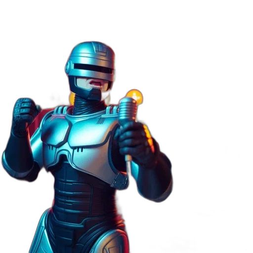 robot, concept art, 3d render, vaporwave transparent PNG cut-out