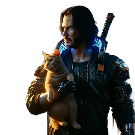 weapon, animal, jacket, staff transparent PNG cut-out