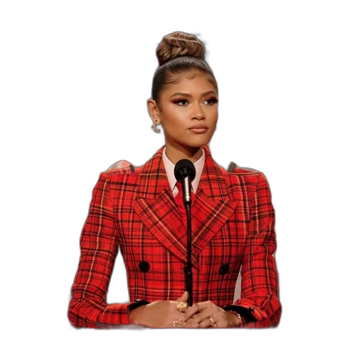 jacket, hair, dress, staff transparent PNG cut-out