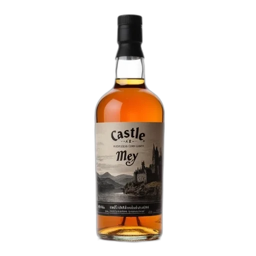 bottle, castle, mey, whiskey transparent PNG cut-out