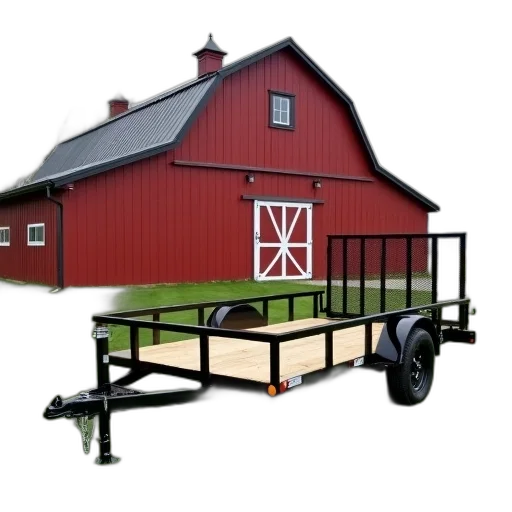 black, silver, utility, trailer transparent PNG cut-out