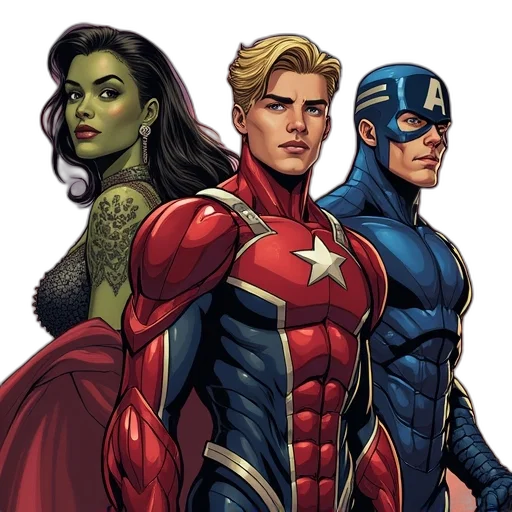 comic book art, concept art, young, avengers transparent PNG cut-out