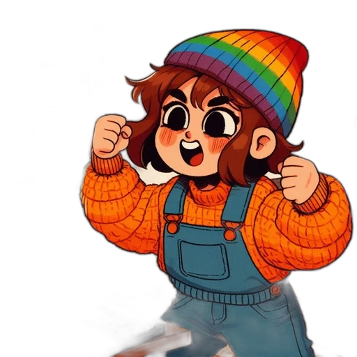 hat, jacket, watercolor, pixel art transparent PNG cut-out
