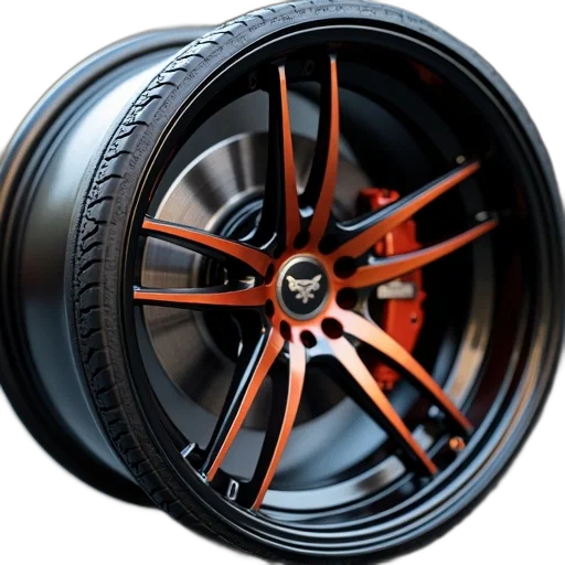 3d render, wheel, made, alloy transparent PNG cut-out