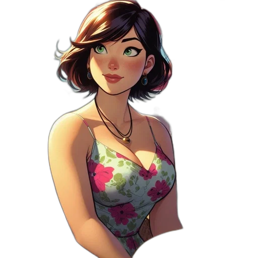 dress, jewelry, face, concept art transparent PNG cut-out