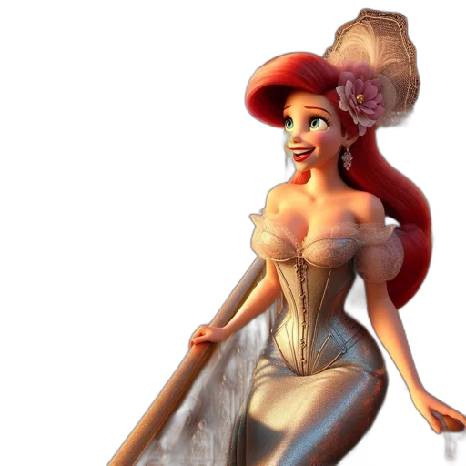 dress, hat, crown, 3d render transparent PNG cut-out