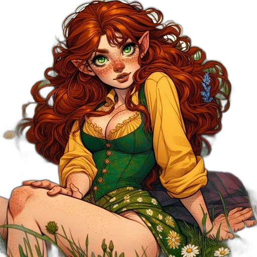 dress, fantasy art, comic book art, concept art transparent PNG cut-out