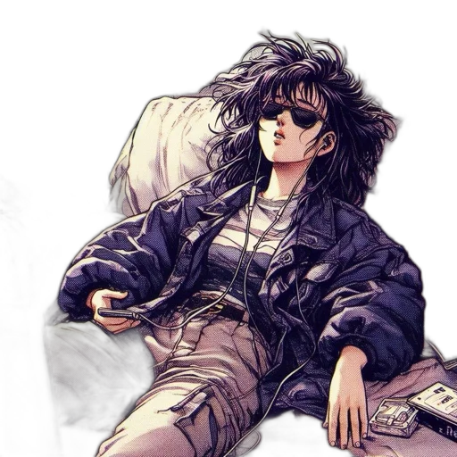 jacket, vaporwave, cyberpunk, anime transparent PNG cut-out