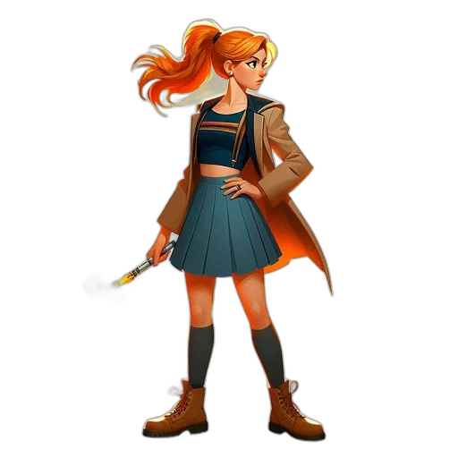 jacket, staff, concept art, fantasy art transparent PNG cut-out