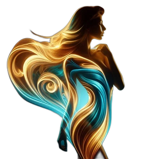 hair, dress, staff, jewelry transparent PNG cut-out