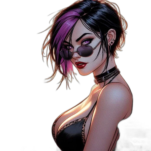 comic book art, cyberpunk, concept art, fantasy art transparent PNG cut-out
