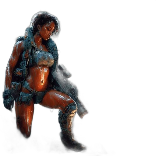 concept art, fantasy art, comic book art, cyberpunk transparent PNG cut-out