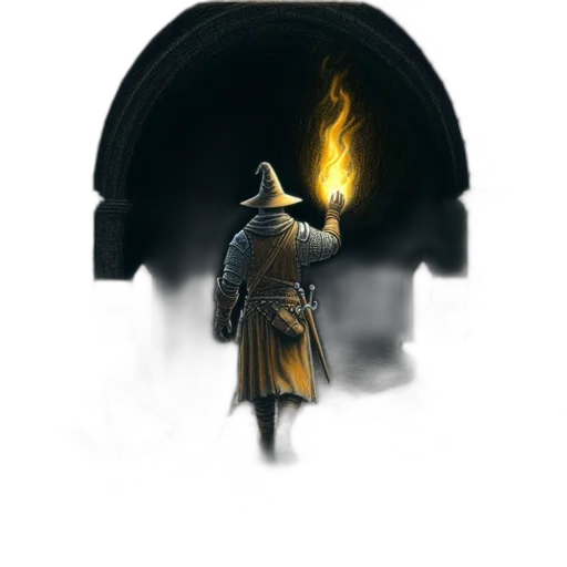jacket, staff, hat, mask transparent PNG cut-out