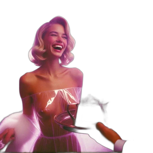 dress, concept art, vaporwave, photorealistic transparent PNG cut-out