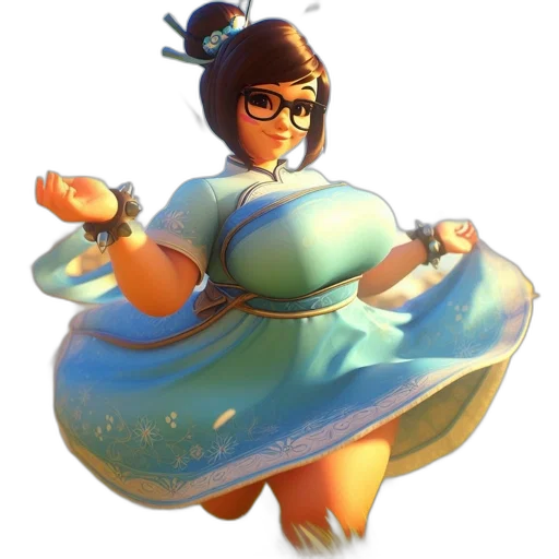 dress, staff, weapon, robot transparent PNG cut-out