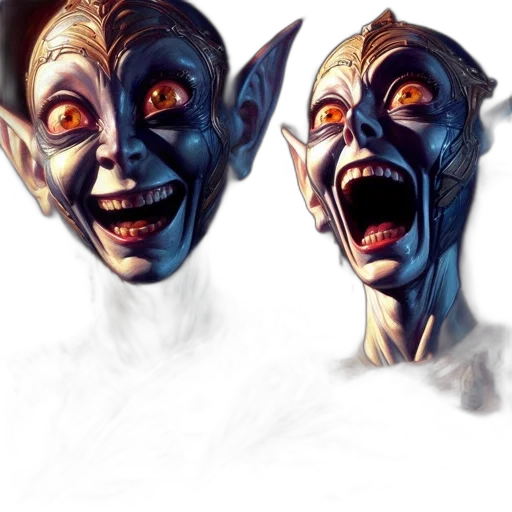 mask, face, creature, staff transparent PNG cut-out