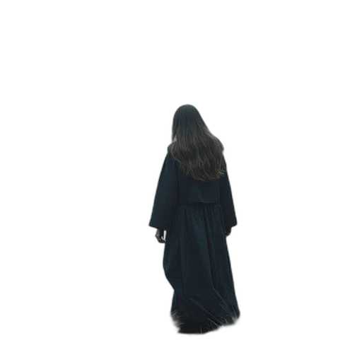 dress, jacket, staff, creature transparent PNG cut-out