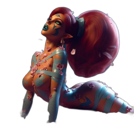 creature, dress, concept art, 3d render transparent PNG cut-out