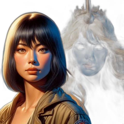face, photorealistic, concept art, fantasy art transparent PNG cut-out