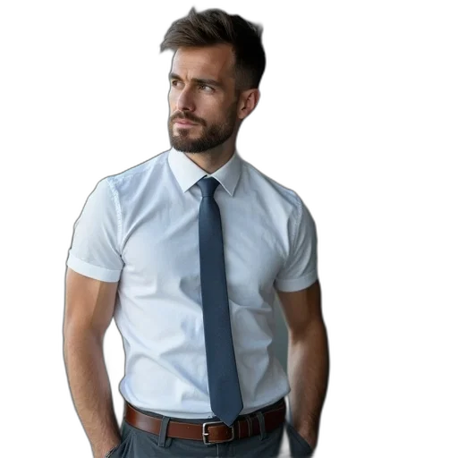 staff, dress, 3d render, photorealistic transparent PNG cut-out