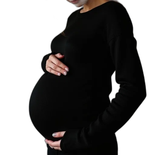 photorealistic, maternity, sweater, black transparent PNG cut-out