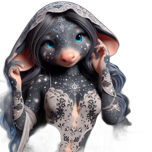 mask, creature, dress, fantasy art transparent PNG cut-out