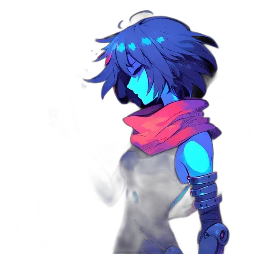 robot, mask, jacket, sword transparent PNG cut-out