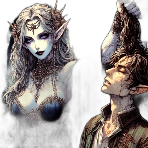 fantasy art, concept art, comic book art, watercolor transparent PNG cut-out
