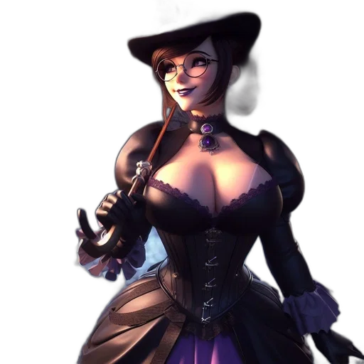 hat, staff, dress, concept art transparent PNG cut-out