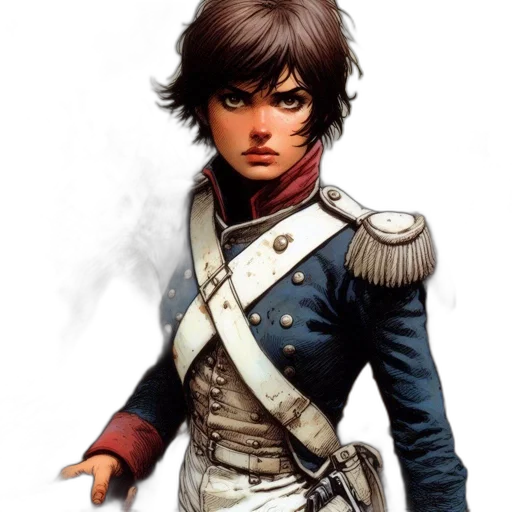 jacket, staff, face, weapon transparent PNG cut-out
