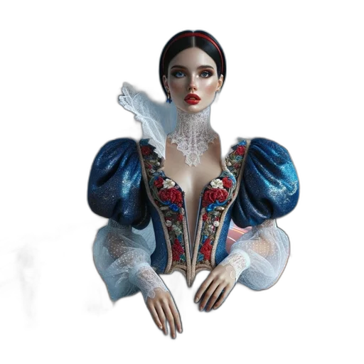 dress, jewelry, crown, 3d render transparent PNG cut-out