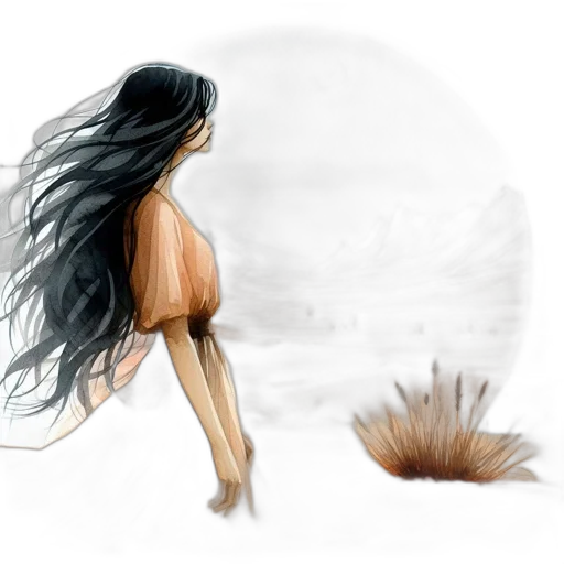 hair, dress, creature, concept art transparent PNG cut-out