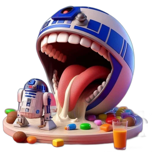 food, robot, creature, 3d render transparent PNG cut-out