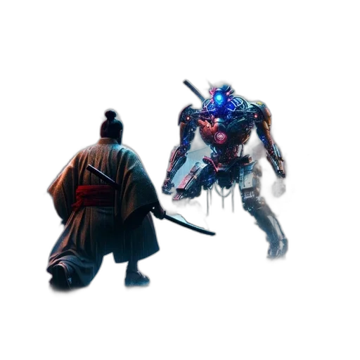 robot, weapon, sword, staff transparent PNG cut-out