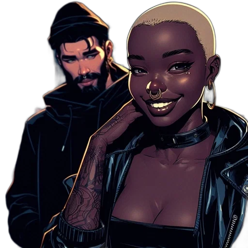 jacket, comic book art, cyberpunk, concept art transparent PNG cut-out