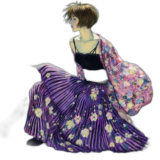 dress, jewelry, concept art, watercolor transparent PNG cut-out
