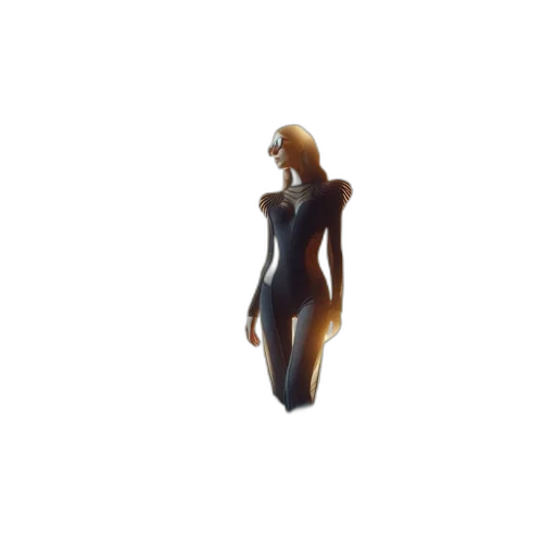 dress, jewelry, hair, staff transparent PNG cut-out