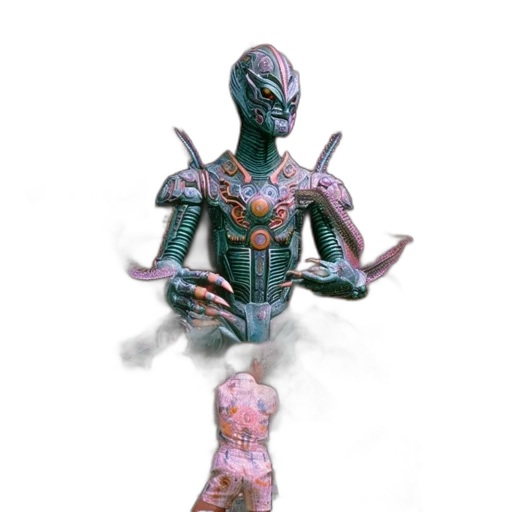 robot, creature, staff, jewelry transparent PNG cut-out