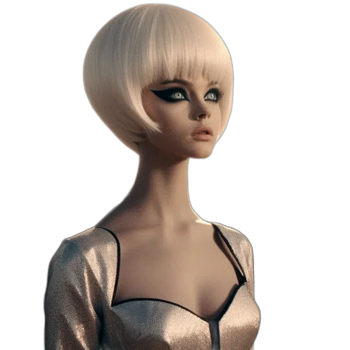 dress, hair, robot, jacket transparent PNG cut-out