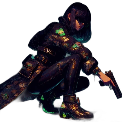 weapon, robot, sword, jacket transparent PNG cut-out