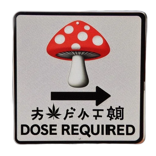 signpost, mushroom, graphic, dose transparent PNG cut-out