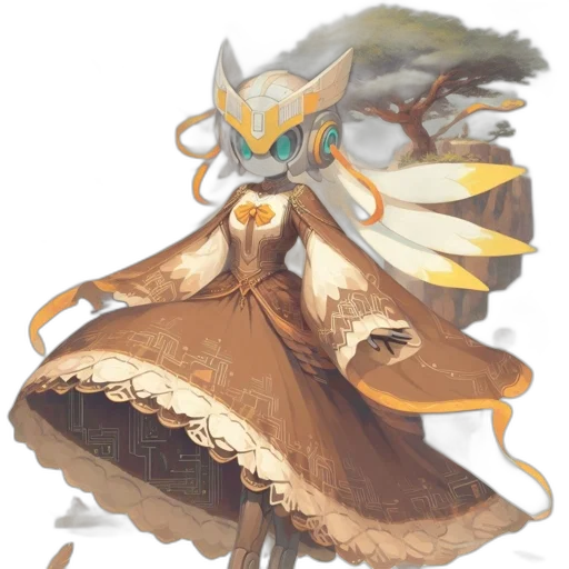 dress, crown, staff, mask transparent PNG cut-out