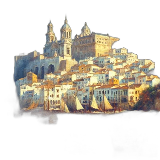 building, concept art, watercolor, fantasy art transparent PNG cut-out